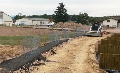 Installation des gabions vides