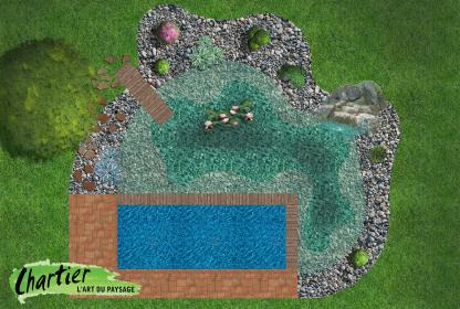 Jardin aquatique avec intégration d'une piscine - Digoin