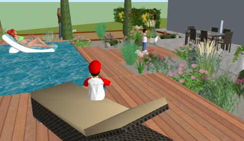 Vue terrasse piscine