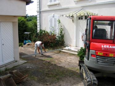 Chantier de pavage, Saint Victor/Rhins (42)